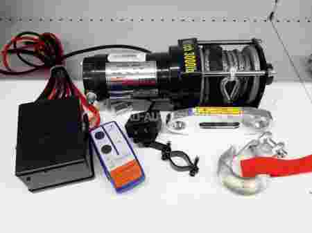 Лебедка электрическая 12V Electric Winch 3000lbs / 1361 кг с кевларовым тросом