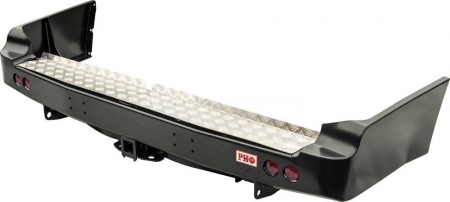 Бампер задний Toyota Land Cruiser 105 с квадратом под фаркоп и фонарями