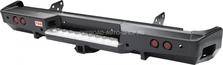 Бампер задний Toyota Tundra 2007+ с квадратом под фаркоп и фонарями
