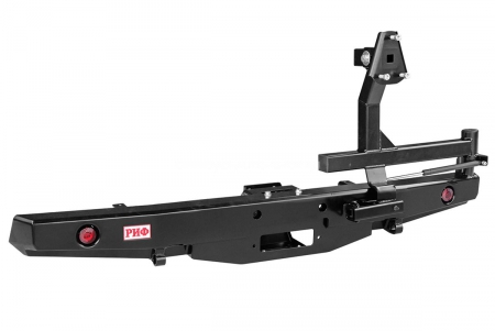 Бампер задний УАЗ Буханка с площадкой под лебёдку, калиткой и фонарями, стандарт