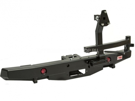 Бампер задний УАЗ Hunter с площадкой под лебедку, калиткой и фонарями лифт