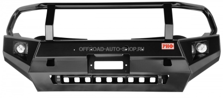Бампер передний Mitsubishi L200 2015+ с доп. фарами и защитной дугой